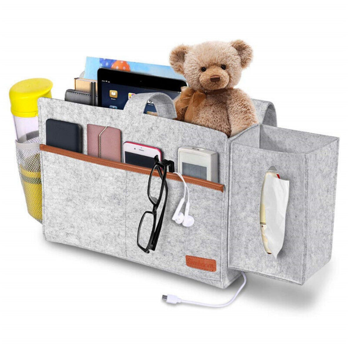 Bedside BIGGER Storage Caddy Sofa Desk Felt Hanging Bag Pocket Organizer 3 Color