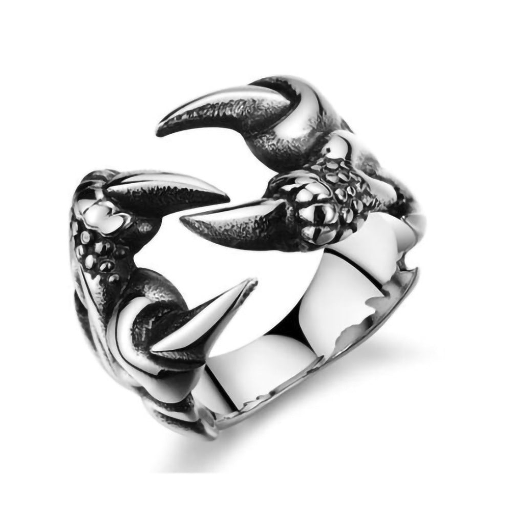 Jewelry Titanium Steel Dragon Claw Heart Party Rings For Men